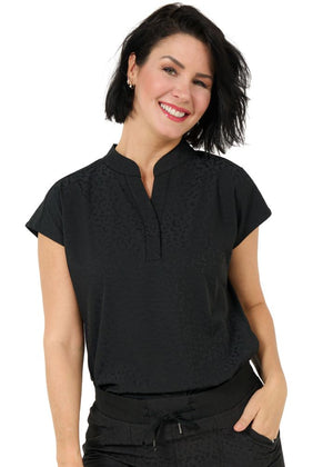Piper Cheetah Jacquard Tuck in Top (1176)