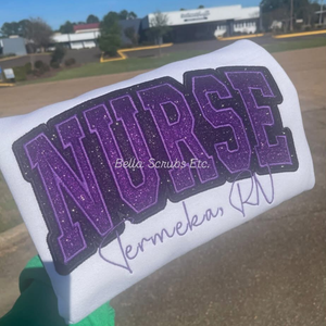NURSE Double Stack Varsity Appliqué Sweatshirt
