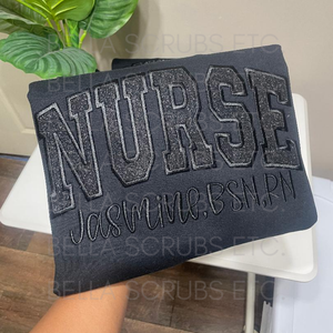 Personalized Glitter NURSE Sweatshirt